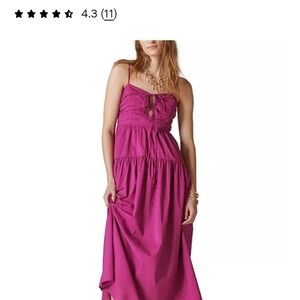 Lucky Brand Poplin Cutout Purple Maxi Dress Size XL NWT!
